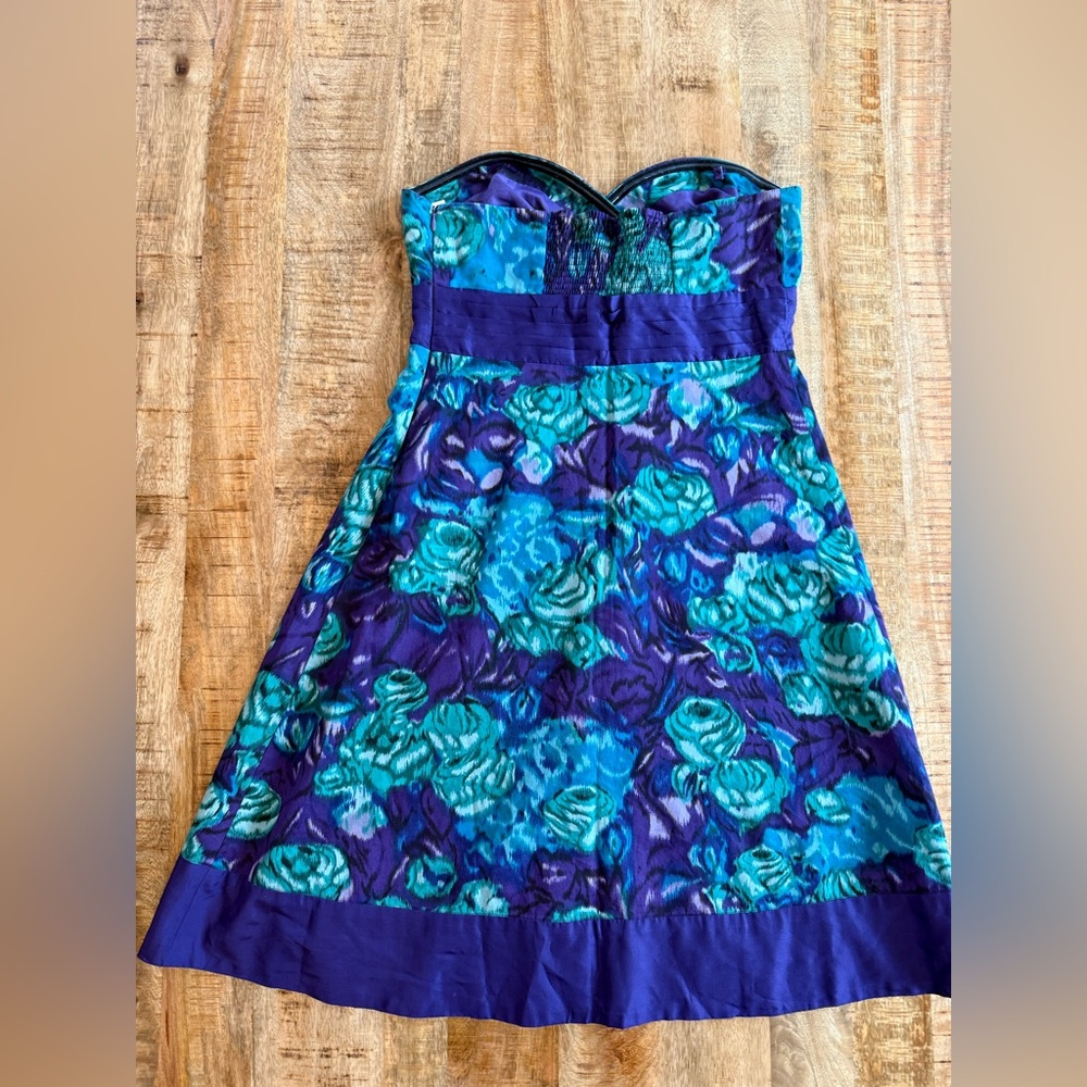 Anthropology Moulinette Soeurs Strapless Sweetheart Floral Dress Wedding Size 6 - Picture 5 of 8